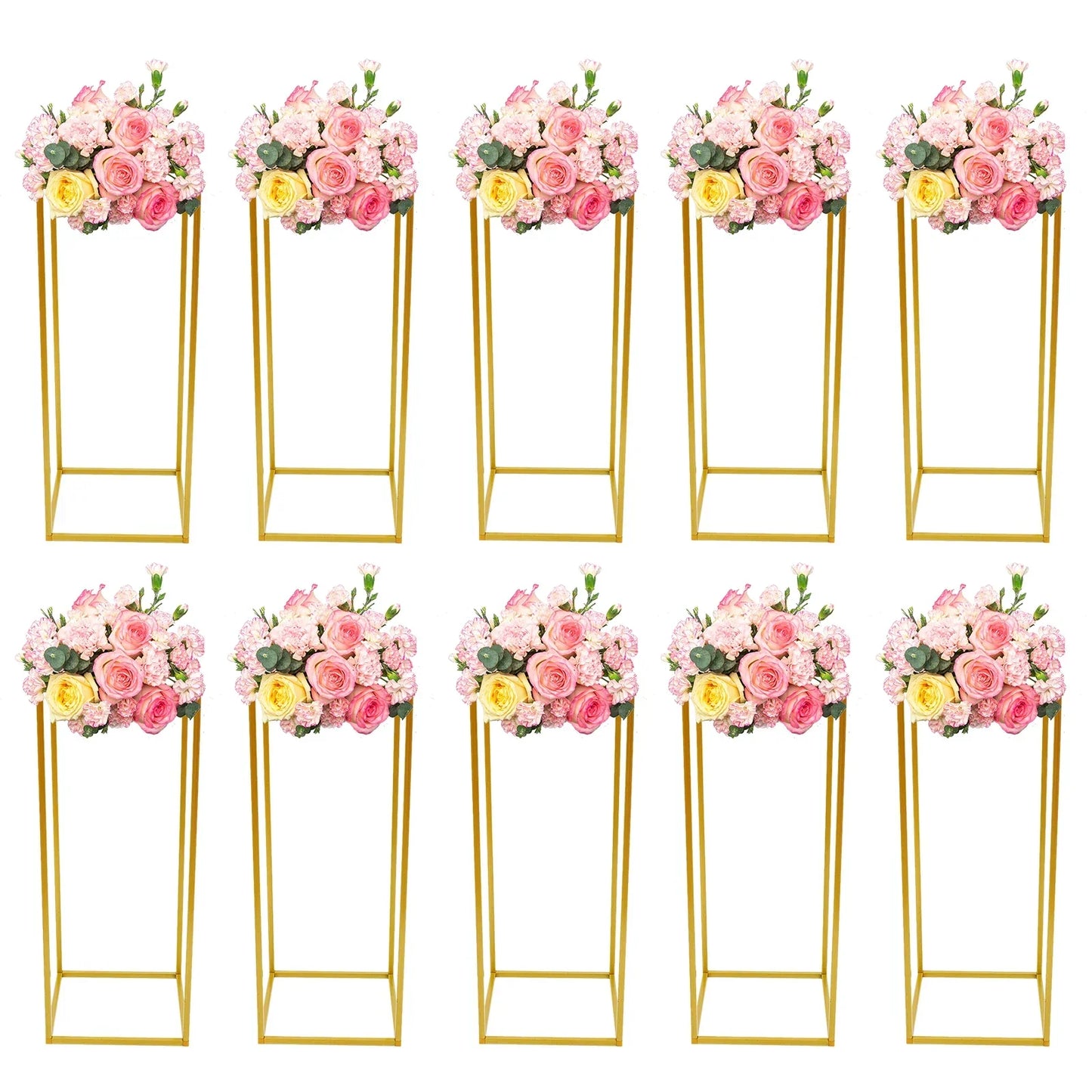 DecorBites™ Gold Metal Wedding Flower Stand Set