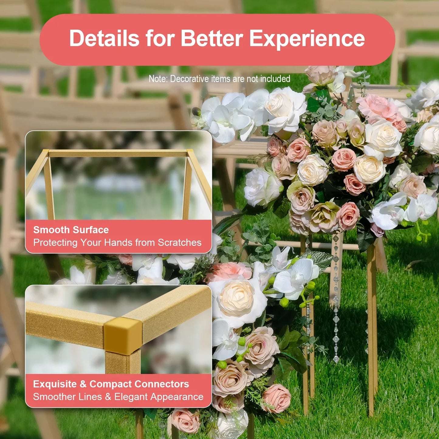 DecorBites™ Gold Metal Wedding Flower Stand Set