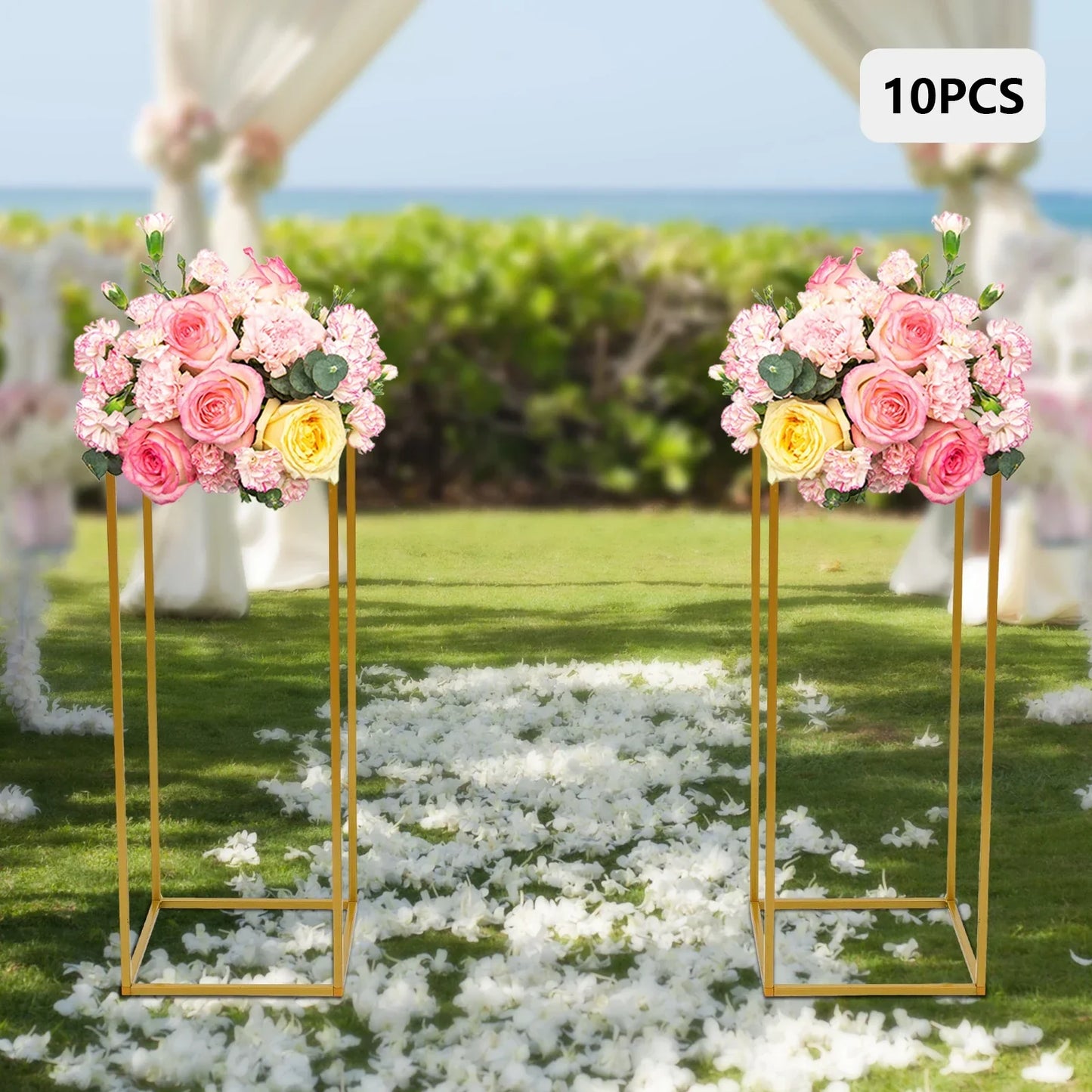 DecorBites™ Gold Metal Wedding Flower Stand Set