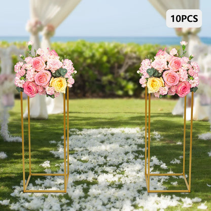 DecorBites™ Gold Metal Wedding Flower Stand Set
