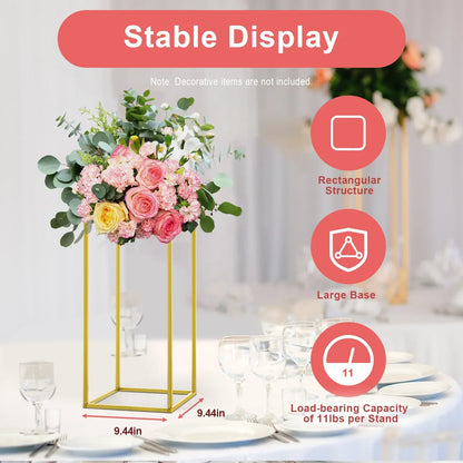 DecorBites™ Gold Metal Wedding Flower Stand Set