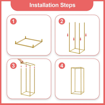 DecorBites™ Gold Metal Wedding Flower Stand Set