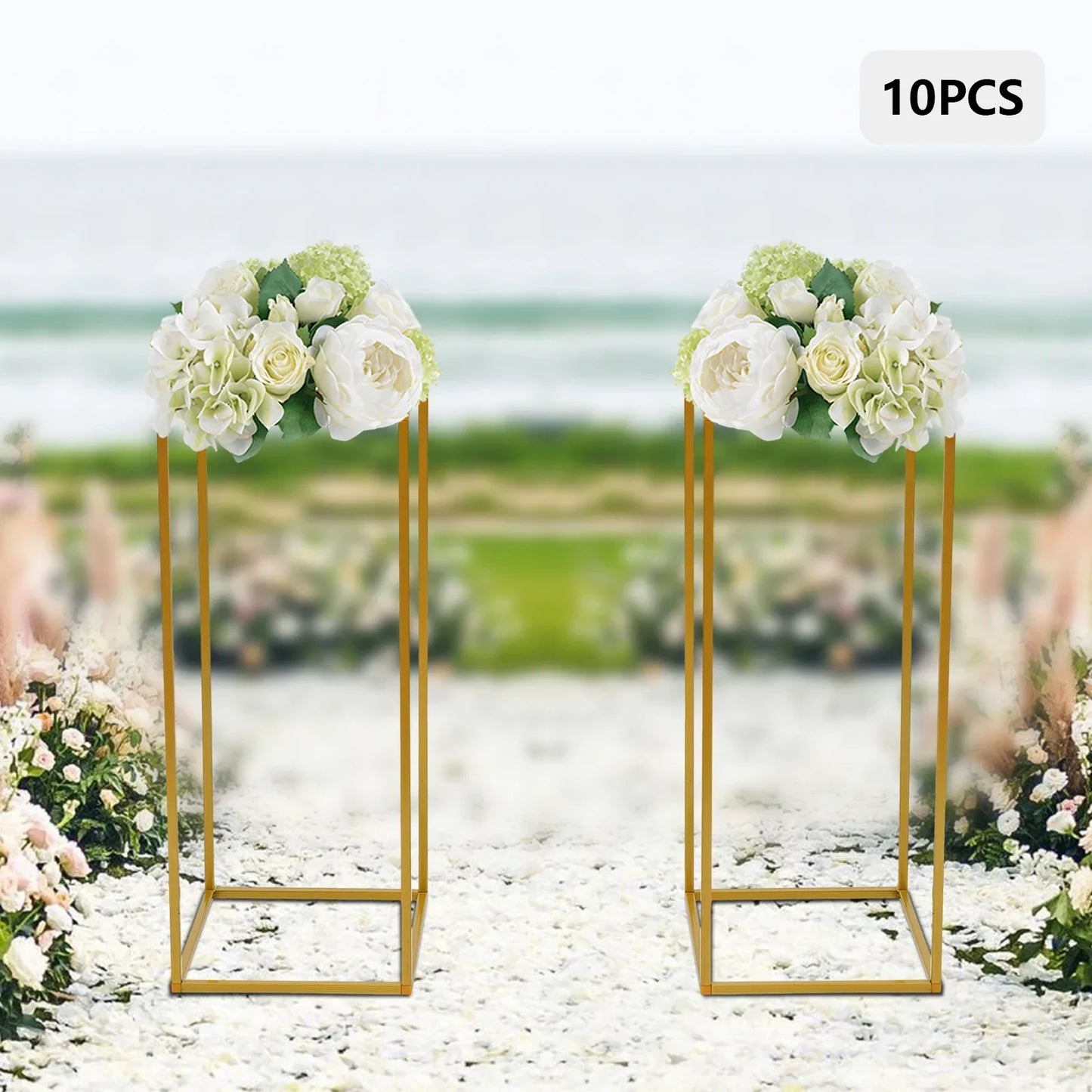 DecorBites™ Gold Metal Wedding Flower Stand Set