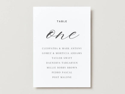 Wedding Table Numbers 1-10 | Printable Seating Chart Signs