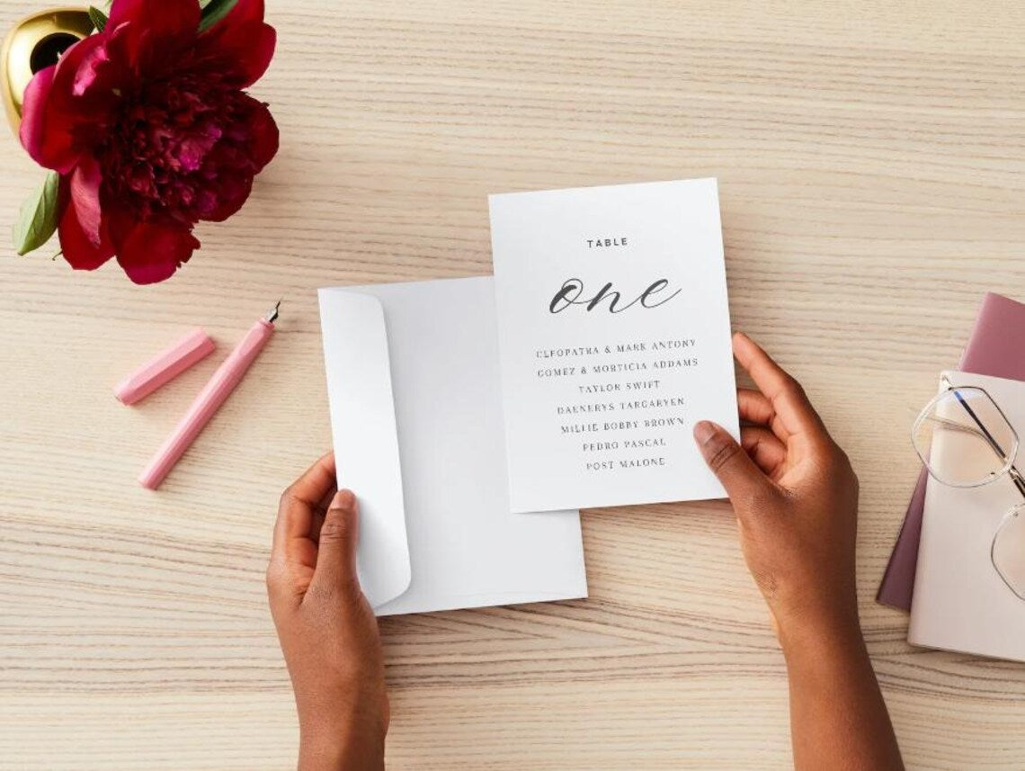 Wedding Table Numbers 1-10 | Printable Seating Chart Signs