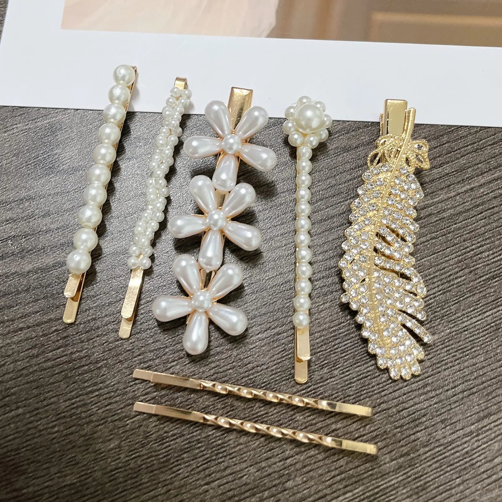 Mehayi 20 PCS Hair Accessories for Decorative Party Wedding, Pearl Hair Clips Set Fashion Korean Acrylic Resin Hair Barrettes, Bobby Pins Hairpins for Women and Ladies Girls Headwear Styling Tools Type C