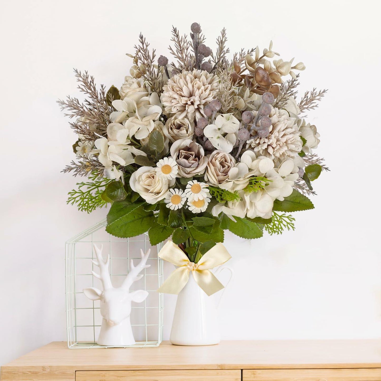 Kimkusia Silk Artificial Flowers Bridal Wedding Decor Bouquet Faux Silk Roses