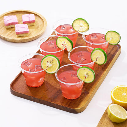 WELLIFE 9oz Clear Plastic Cups 200 Pack Disposable Party Glasses Wine Cold