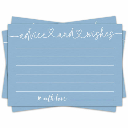 Qoamp Advice and Wishes Cards 4x6in 30pcs White Minimalist Bridal Shower