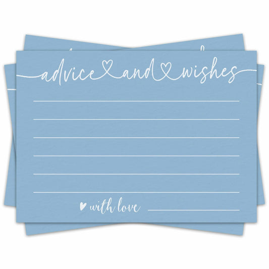 Qoamp Advice and Wishes Cards 4x6in 30pcs White Minimalist Bridal Shower