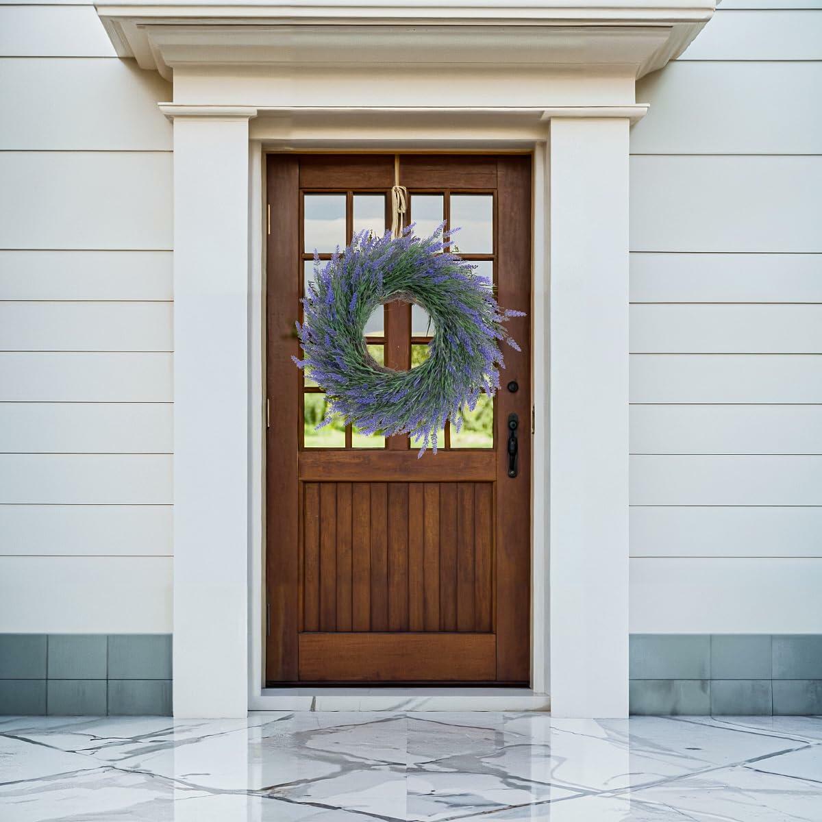 JUST FOR PARTY 18" Lavender Wreath Purple Artificial Spring Summer Decor