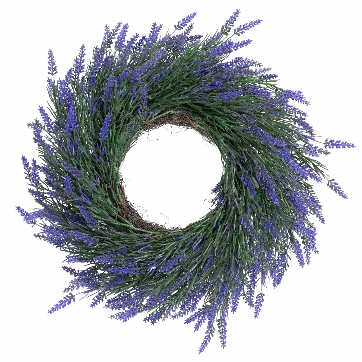 JUST FOR PARTY 18" Lavender Wreath Purple Artificial Spring Summer Decor