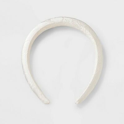 A New Day™ Padded Textured Satin Floral Hair Headband Ivory White