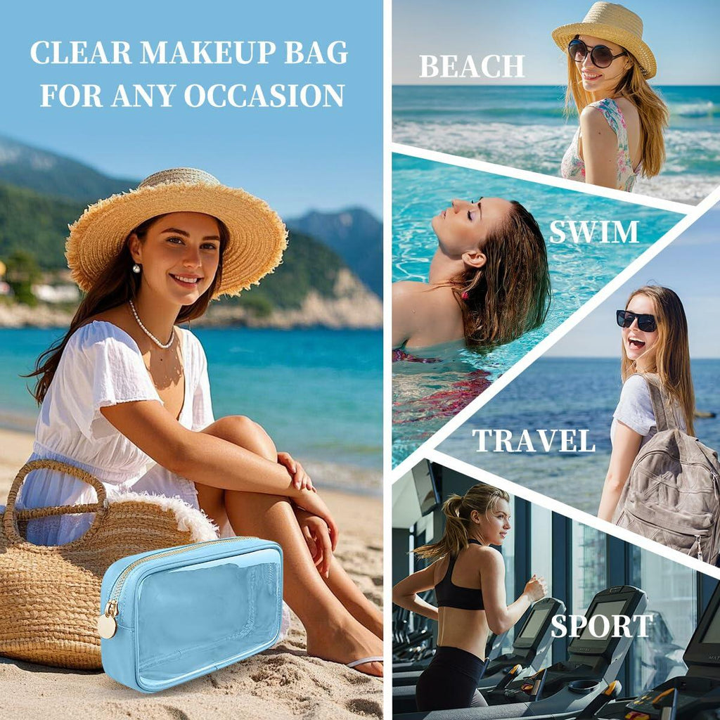 PRRQFJZS Clear Cosmetic Bag Waterproof Travel Makeup Organizer M-Pink