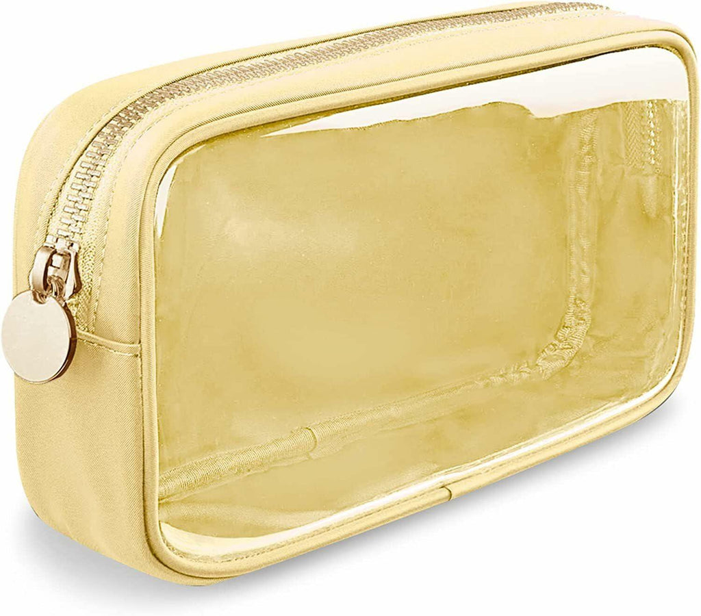 PRRQFJZS Clear Waterproof Makeup Bag Travel Organizer Zipper Yellow
