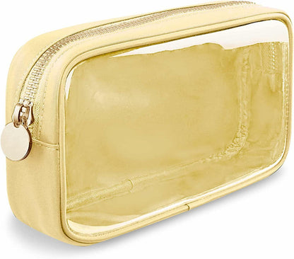 PRRQFJZS Clear Waterproof Makeup Bag Travel Organizer Zipper Yellow