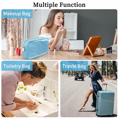 PRRQFJZS Clear Waterproof Makeup Bag Travel Organizer Zipper Yellow