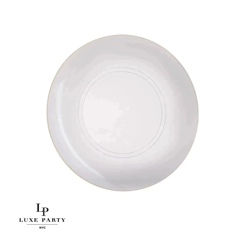Round Clear and Gold Plastic Plates | 10 Pack