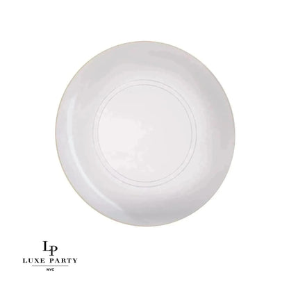 Round Clear and Gold Plastic Plates | 10 Pack