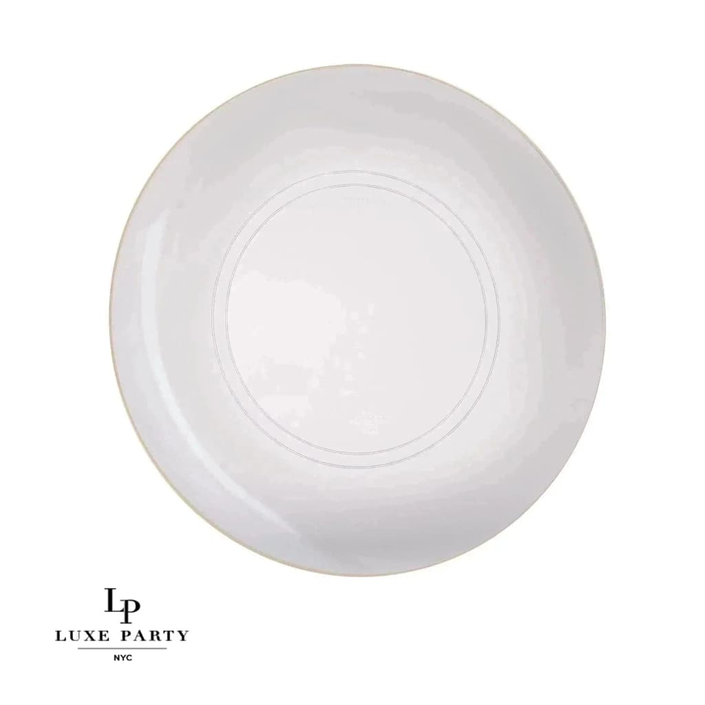 Round Clear and Gold Plastic Plates | 10 Pack