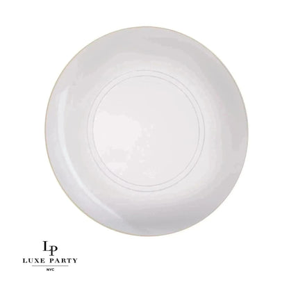 Round Clear and Gold Plastic Plates | 10 Pack