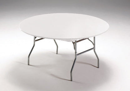 Bulk White Stay Put Plastic 60" Round Table Covers (12 per Case)